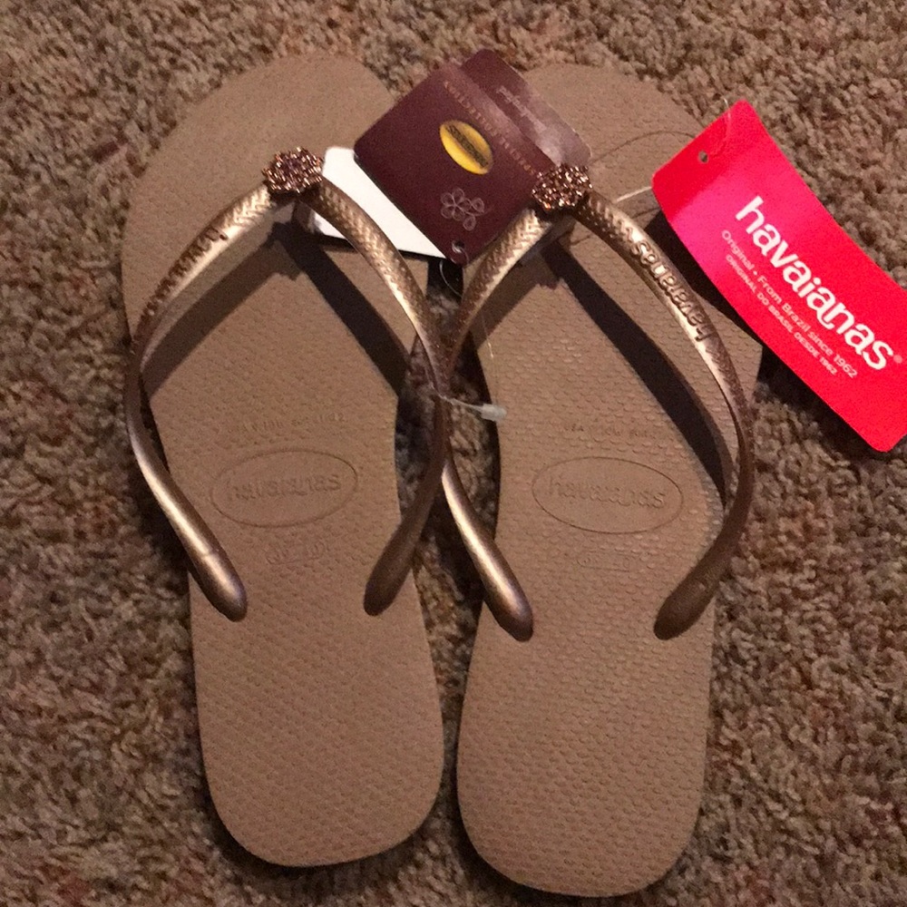 Rose Gold Havaianas Flip Flops